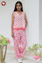 Cambric Cotton Sleeveless Co-Ord Set in Floral Block Print
