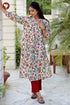 Cambric Cotton Floral Pintuck Kurta
