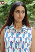 Cambric Cotton Sleeveless Dress in Block Print
