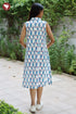 Cambric Cotton Sleeveless Dress in Block Print