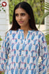 Cambric Cotton White Kurta in Block Print