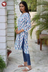 Cambric Cotton White Kurta in Block Print