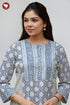 Cambric Cotton Kurta In Floral Block Print