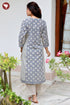 Cambric Cotton Kurta In Floral Block Print