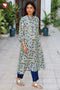 Cambric Cotton Purple Floral Straight Kurta