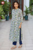 Cambric Cotton Purple Floral Straight Kurta