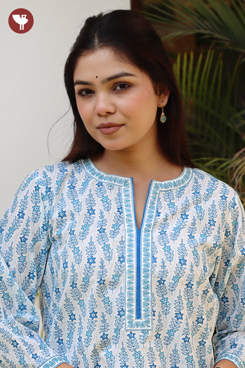 Cambric Cotton Kurta in Floral Print