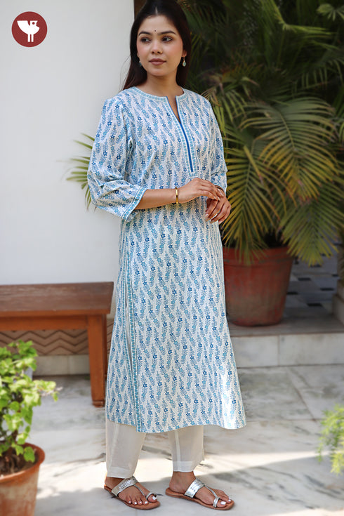 Cambric Cotton Kurta in Floral Print