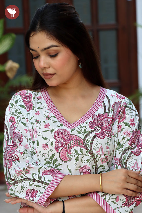 Cambric Cotton Kurta in Floral Print