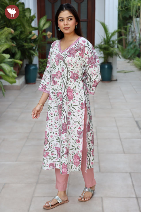 Cambric Cotton Kurta in Floral Print