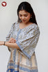 Cambric Cotton Gathered Dress in Floral Block Print