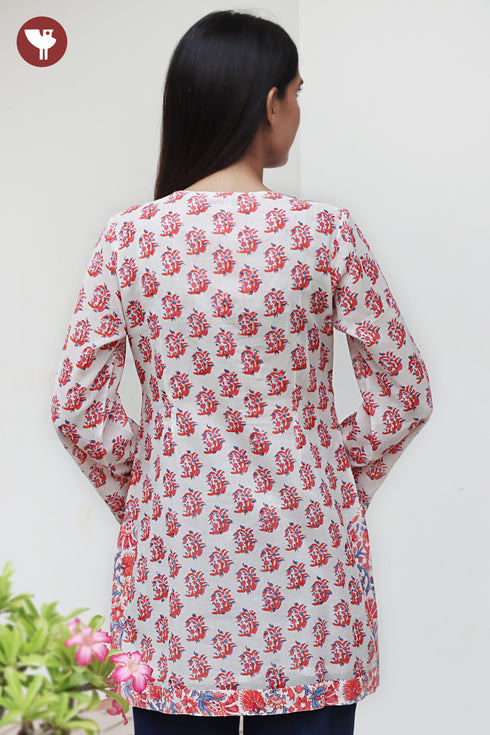 MulMul Cotton Top in Floral Block Print