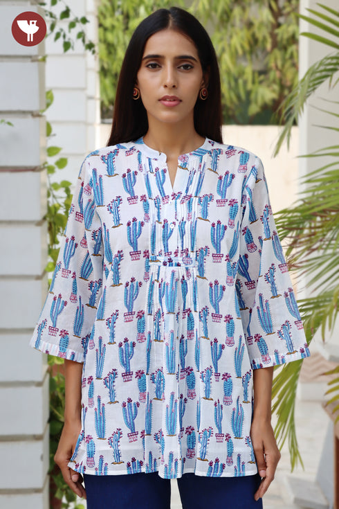 MulMul Cotton Top in Block Print