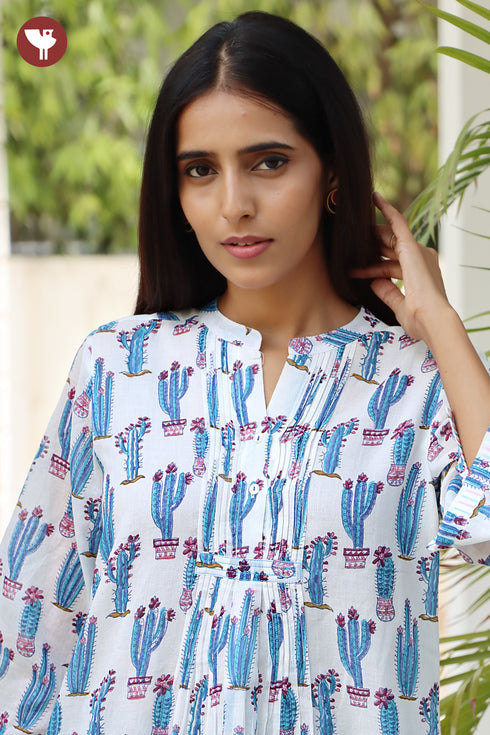 MulMul Cotton Top in Block Print