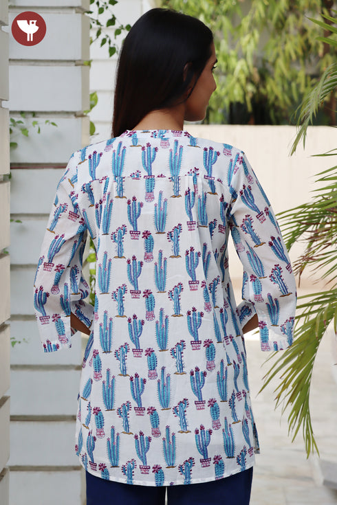 MulMul Cotton Top in Block Print