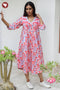 Cambric Cotton Dress in Floral Block Print