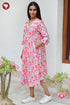 Cambric Cotton Dress in Floral Block Print