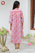 Cambric Cotton Dress in Floral Block Print