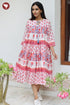 MulMul Cotton Tiered Dress in Floral Block Print
