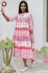 MulMul Cotton Tiered Dress in Floral Block Print