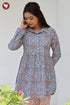 Cambric Cotton Gather Floral Top In Block Print