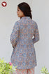 Cambric Cotton Gather Floral Top In Block Print