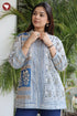 Cambric Cotton Shirt Style Top in Floral Block Print
