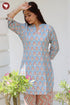 Cambric Cotton Kurta In Floral Block Print