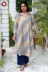 Cambric Cotton Oreb Top in Geometric Floral Block Print