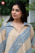 Cambric Cotton Oreb Top in Geometric Floral Block Print