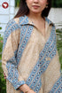 Cambric Cotton Oreb Top in Geometric Floral Block Print