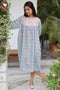 Mul Mul Cotton Pintuc Dress in Floral Block Print