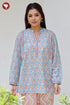 Mul Mul Cotton Pintuc Floral Top In Block Print