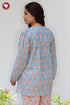 Mul Mul Cotton Pintuc Floral Top In Block Print