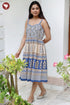 Cambric Cotton Dress In Floral Block Print