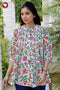 Cambric Cotton Floral Pintuck Top