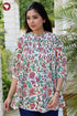Cambric Cotton Floral Pintuck Top