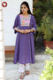 Handloom Purple Kurta in Geometric Patchwork