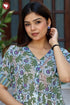 Mul Mul Cotton Purple Floral Print Tiered Dress.