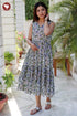 Mul Mul Cotton Sleeveless Tiered Dress in Floral Print