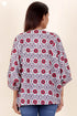 Cambric Cotton Secret Top In Floral Block Print