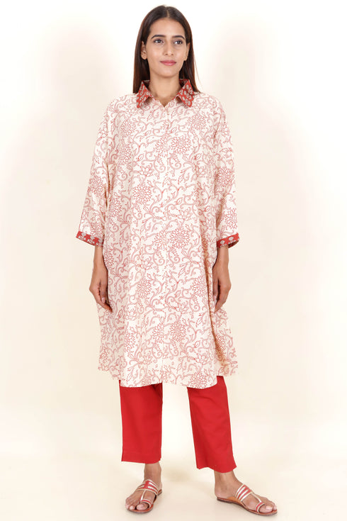 Cambric Cotton Shirt In Block Print