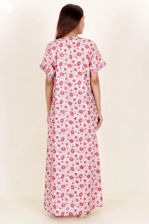 Bizzy Lizzy Zipper Kaftan In Floral Block Print