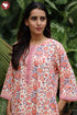 Bizzy Lizzy Full Sleeved Zip Kaftan In Floral Block Print