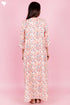 Bizzy Lizzy Full Sleeved Zip Kaftan In Floral Block Print