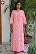Bizzy Lizzy Full Sleeved Zip Kaftan In Floral Block Print