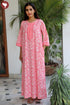 Bizzy Lizzy Full Sleeved Zip Kaftan In Floral Block Print
