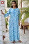 Bizzy Lizzy Full Sleeved Zip Kaftan In Floral Block Print