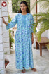 Bizzy Lizzy Full Sleeved Zip Kaftan In Floral Block Print