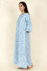 Bizzy Lizzy Full Sleeved Zip Kaftan In Floral Block Print
